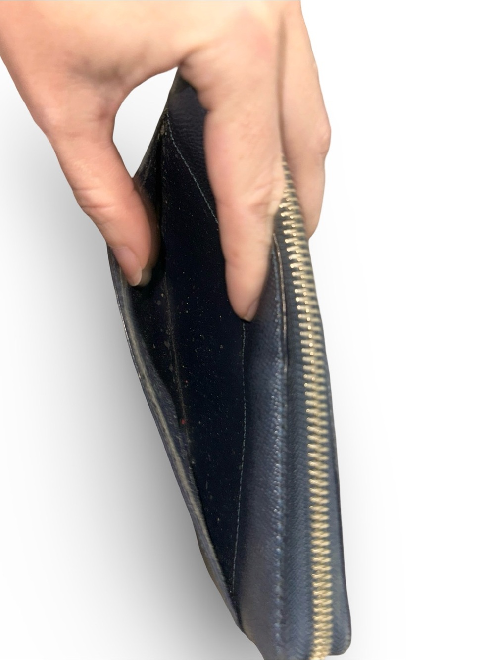 Coach Black Zip Around Pebbled Leather Wallet with Gold Logo - Picture 11 of 12